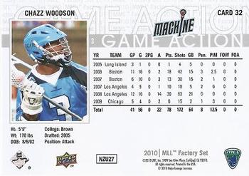 2010 Upper Deck Major League Lacrosse #32 Chazz Woodson Back